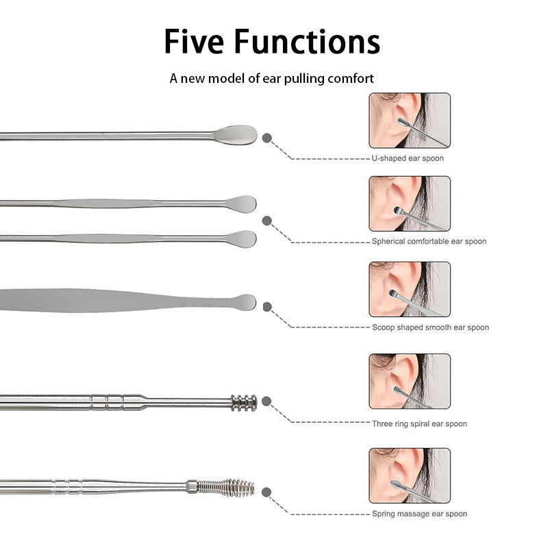 6pcs Set of Steel Ear Pick