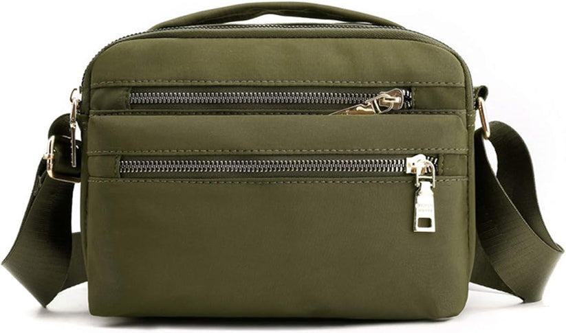 Multi Pocket Waterproof Nylon Messenger Crossbody Bag