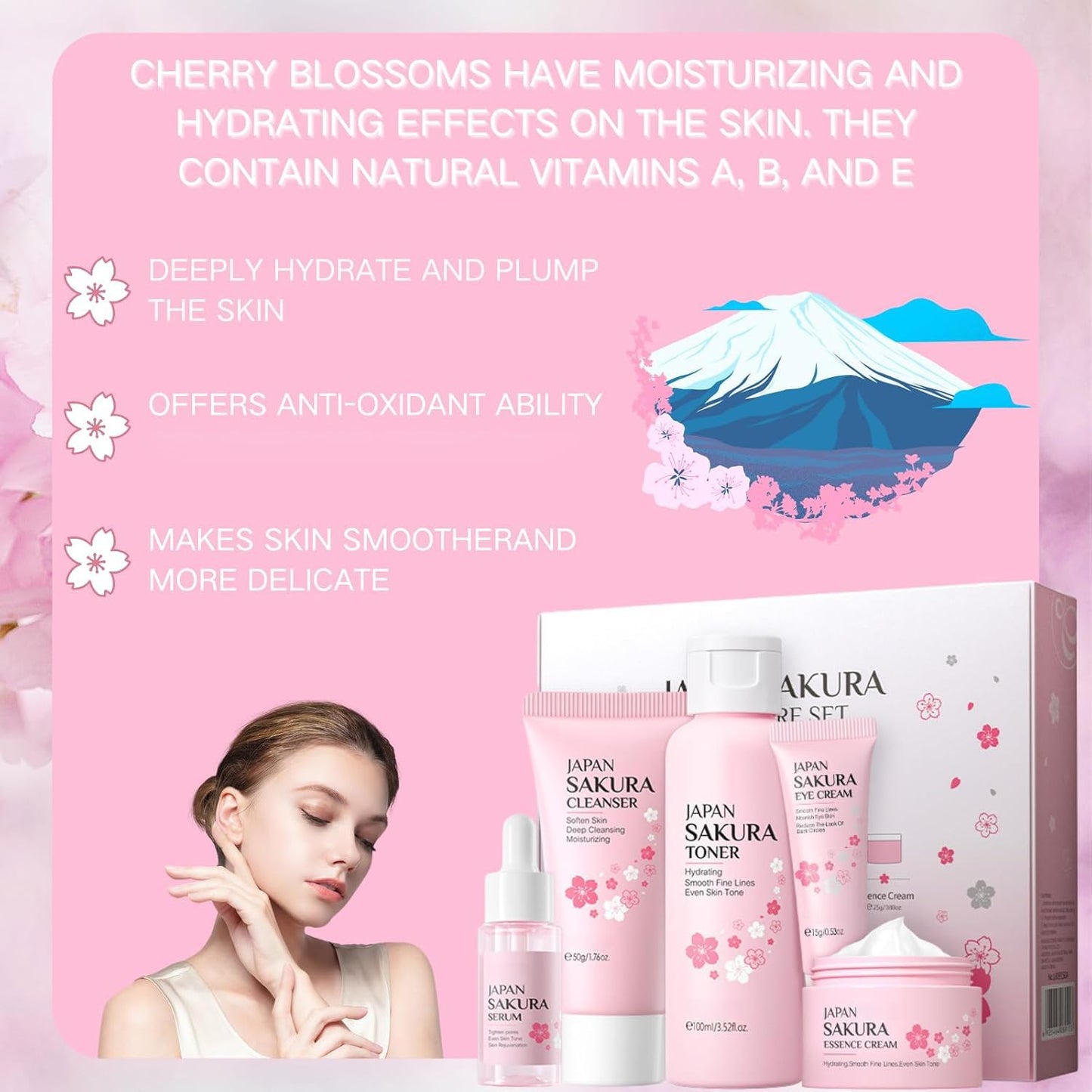 JAPAN SAKURA 5 IN 1 SKIN CARE SET