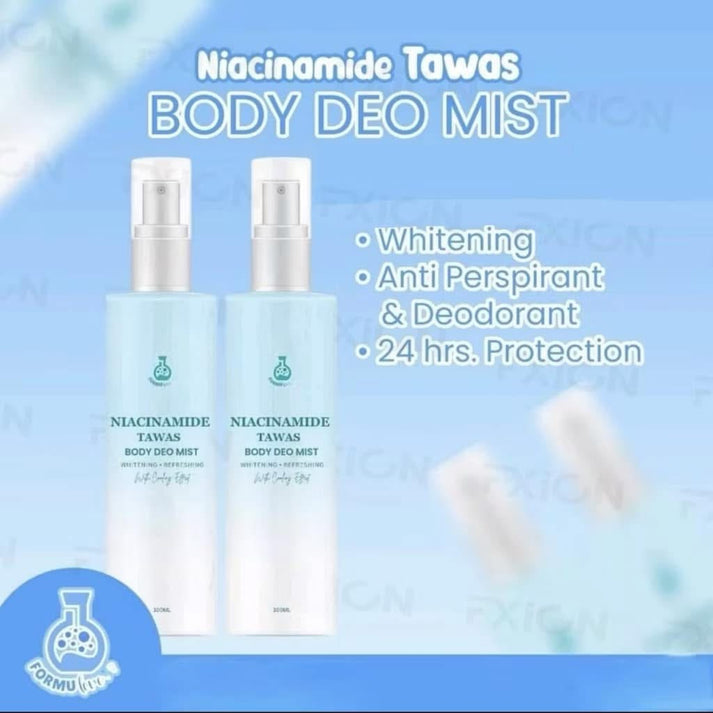 Niacinamide Tawas Body Deo Mist Whitening and Refreshing with Cooling Effect