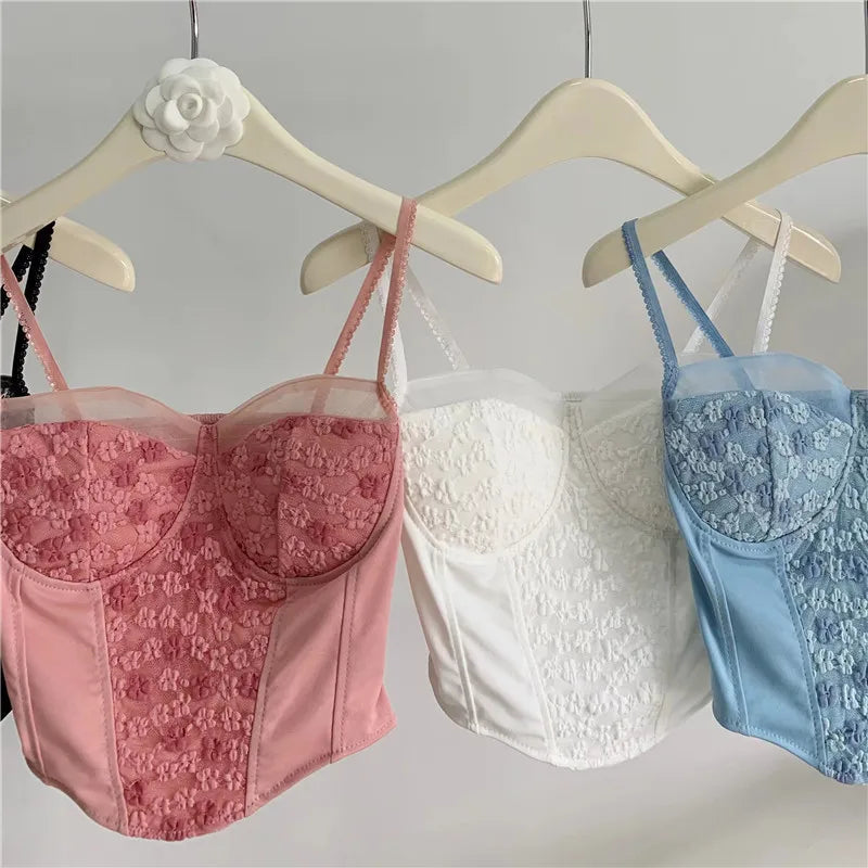 Padded Floral Lace Corset Top
