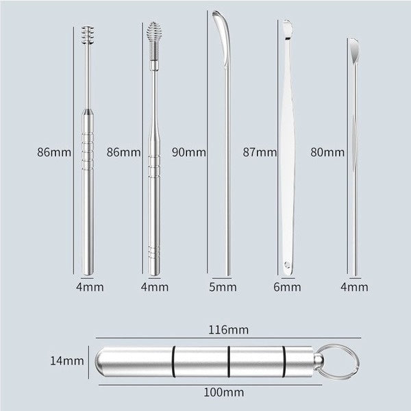 6pcs Set of Steel Ear Pick