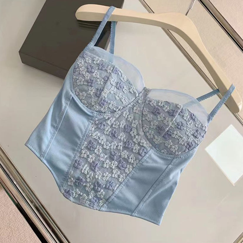 Padded Floral Lace Corset Top