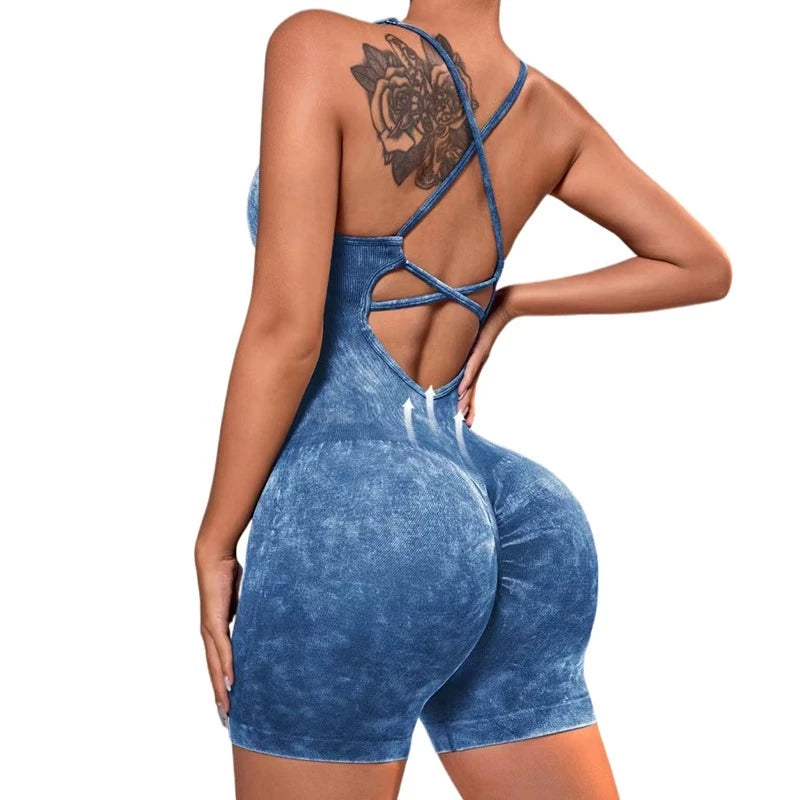 WOMEN'S BACKLESS YOGA JUMPSUIT