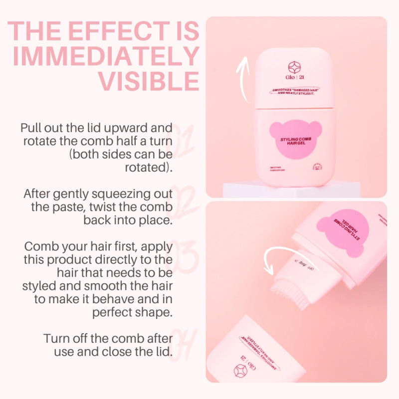 GLO21 Shaping Hair Gel with Styling Comb