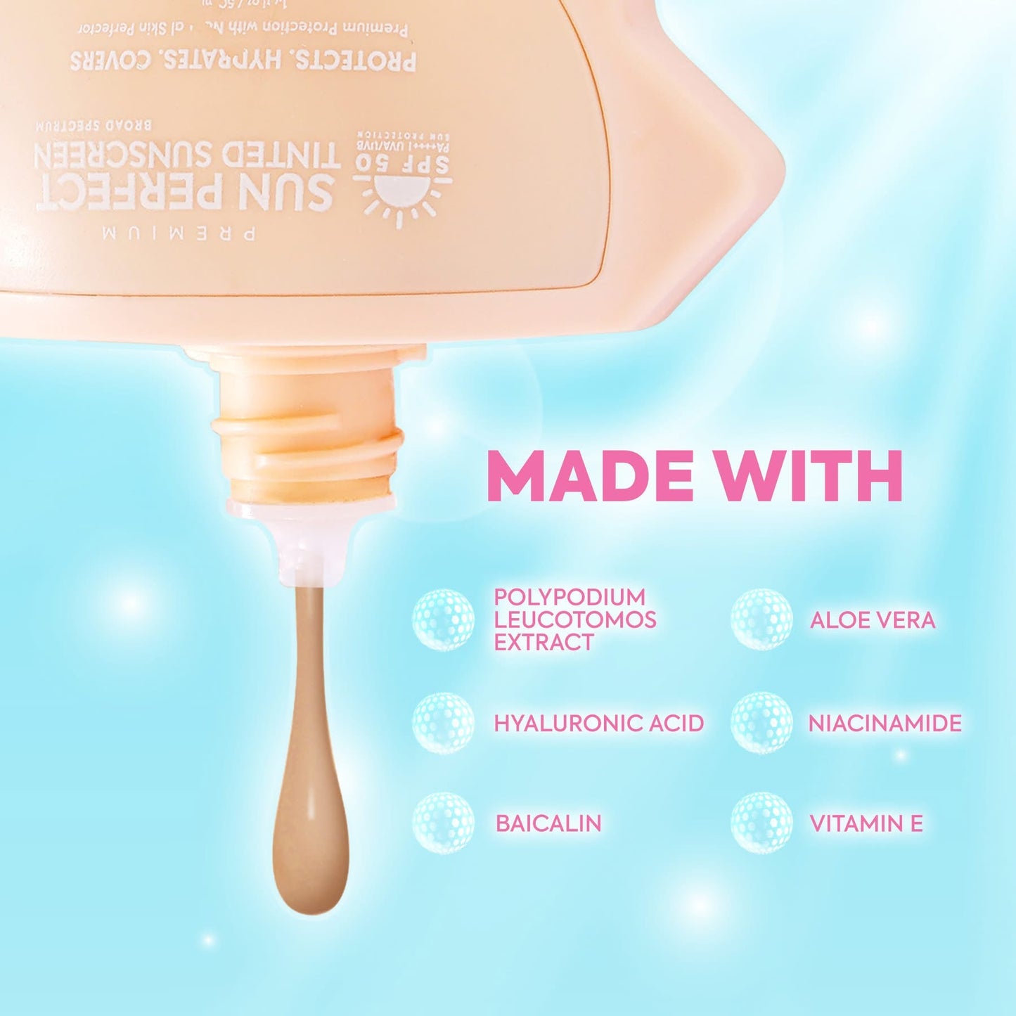 HIKARI Tinted Sunscreen Premium Sun Perfect Broad Spectrum SPF50 PS++++ UVA/UVB