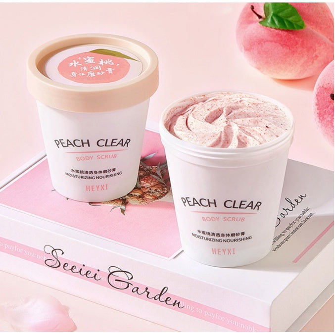 PEACH CLEAR Whitening Exfoliator & Moisturizing Body Scrub Cream 200g