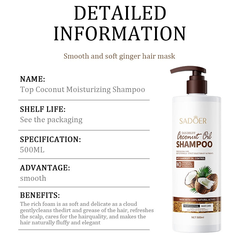 SADOER Coconut Oil Moisturizing Hair Care Dandruff Shampoo