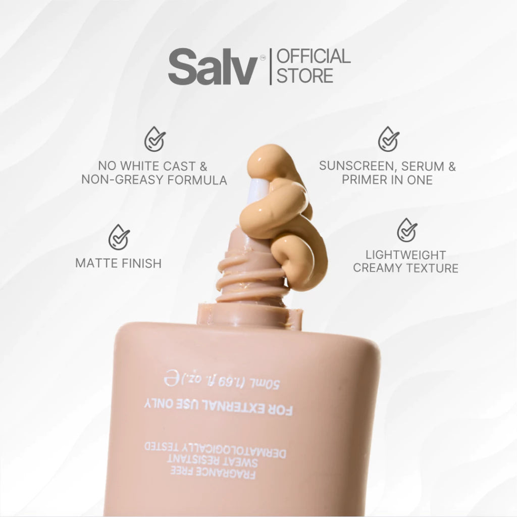 SALV Zinc PCA + K19 - Azeloyl Diglycinate + Galactomyces 3 in 1 Tinted Hybrid Sunscreen SPF 50+ PA++