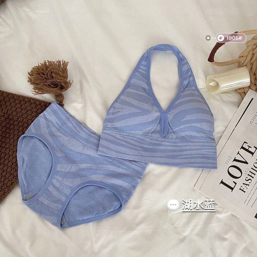 Women's Halter Neck Backless Bra & Panty Set