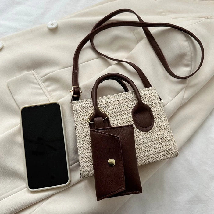 2-IN-1 Woven Sling Bag & Wallet Set
