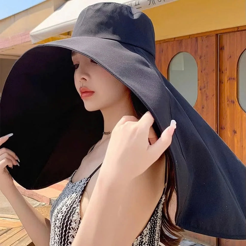 Wide Brim Shawl Hat Sun Protection