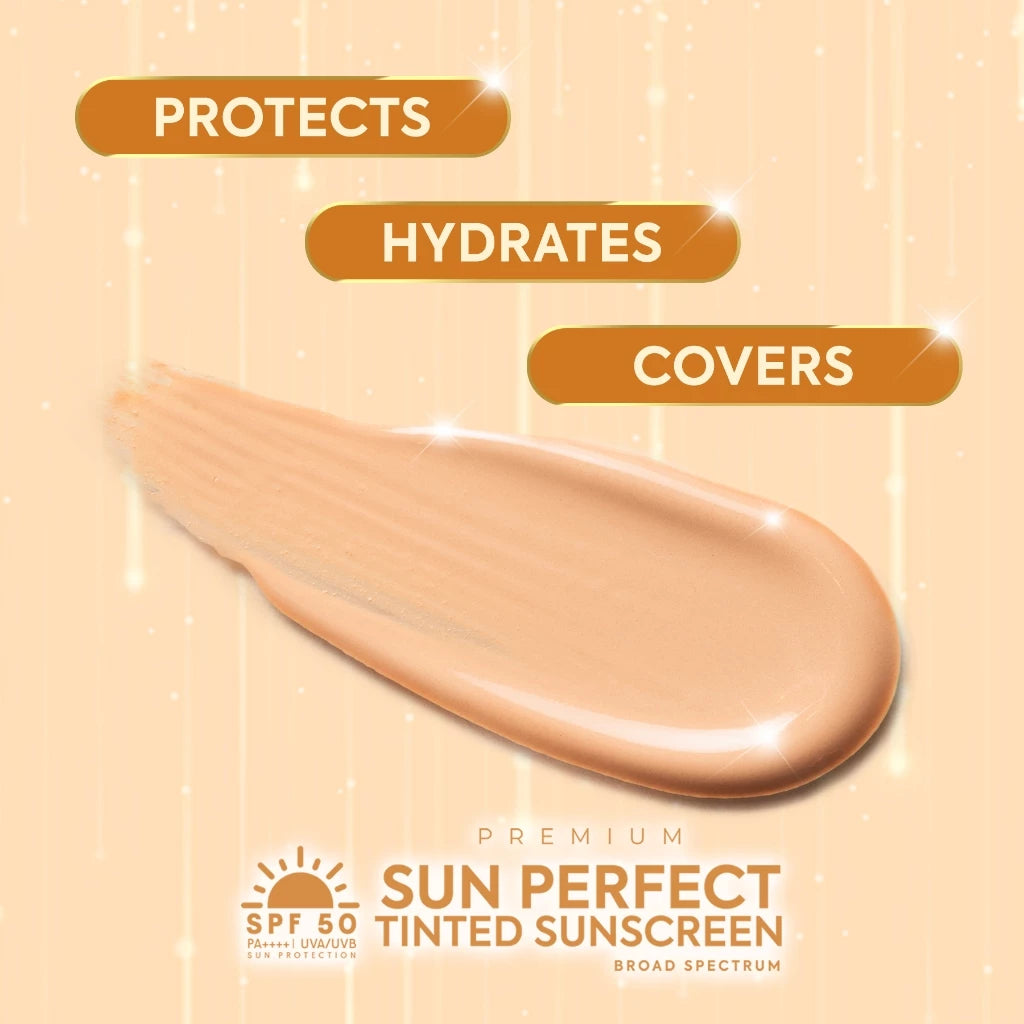 HIKARI Tinted Sunscreen Premium Sun Perfect Broad Spectrum SPF50 PS++++ UVA/UVB