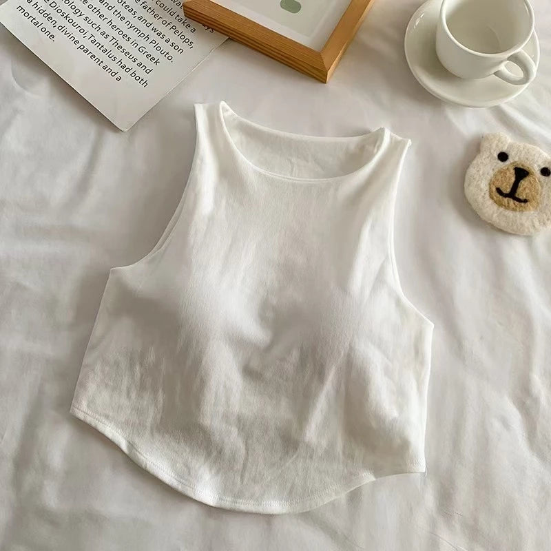 Seamless Padded Double Lining Crop Vest