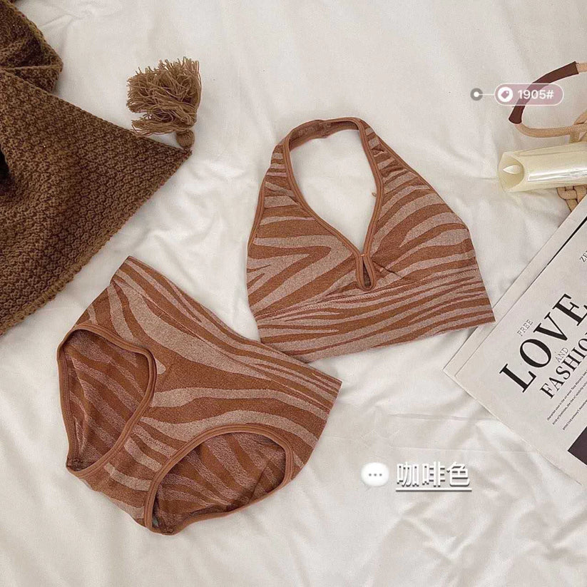 Women's Halter Neck Backless Bra & Panty Set