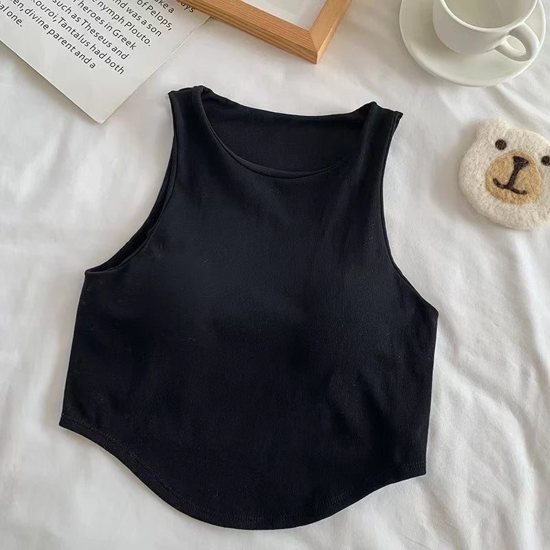 Seamless Padded Double Lining Crop Vest