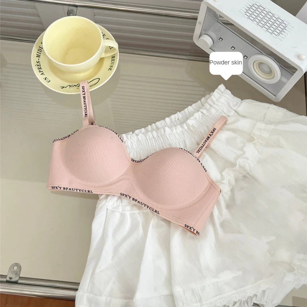 Non Wire Breathable Push Up Bra with Removable Strap