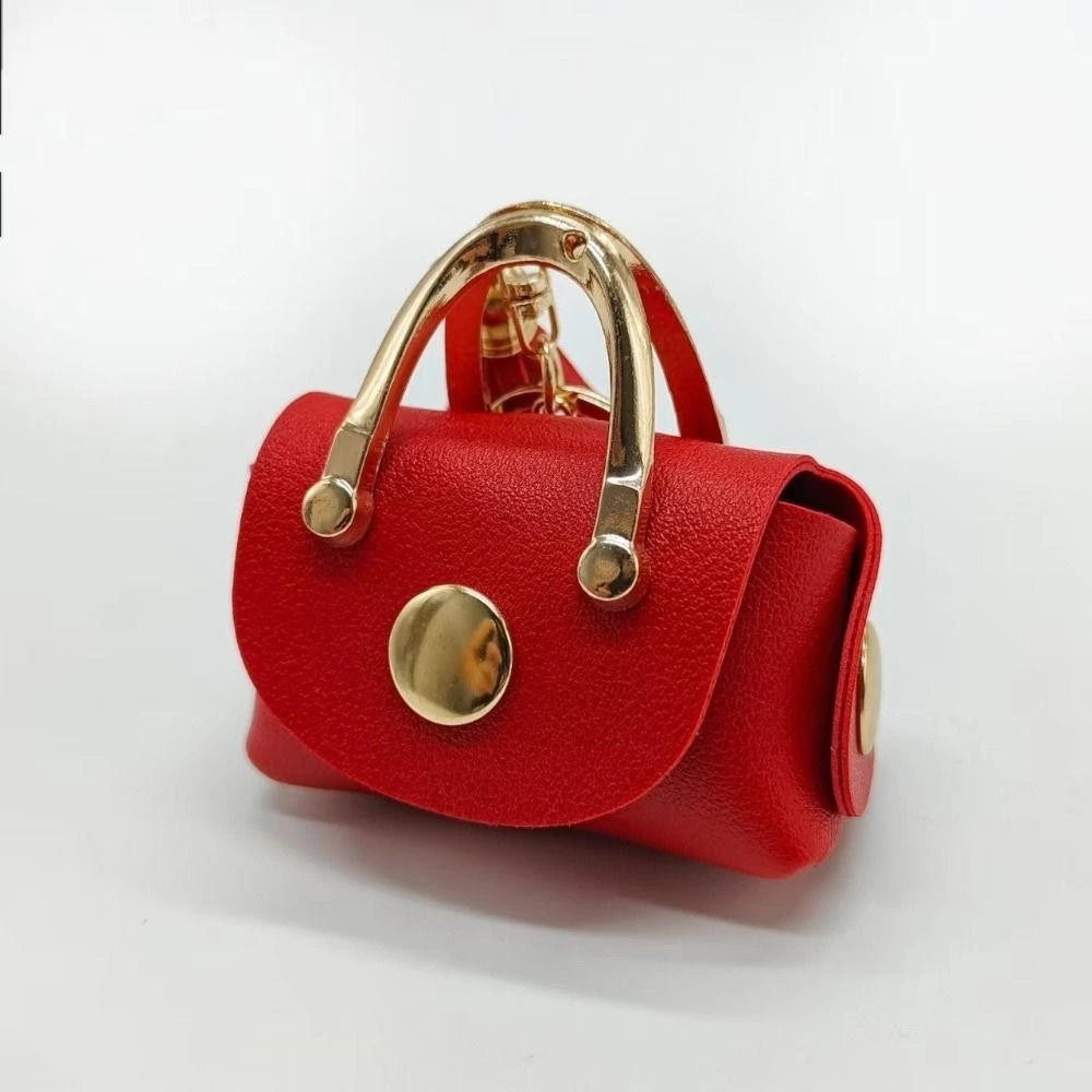 Mini PU Leather Handbag Keychain