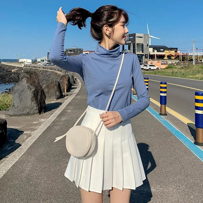 Korean Style High-Waisted Pleated Skort