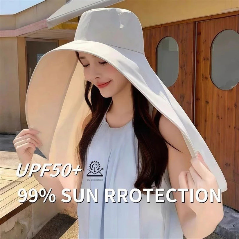 Wide Brim Shawl Hat Sun Protection