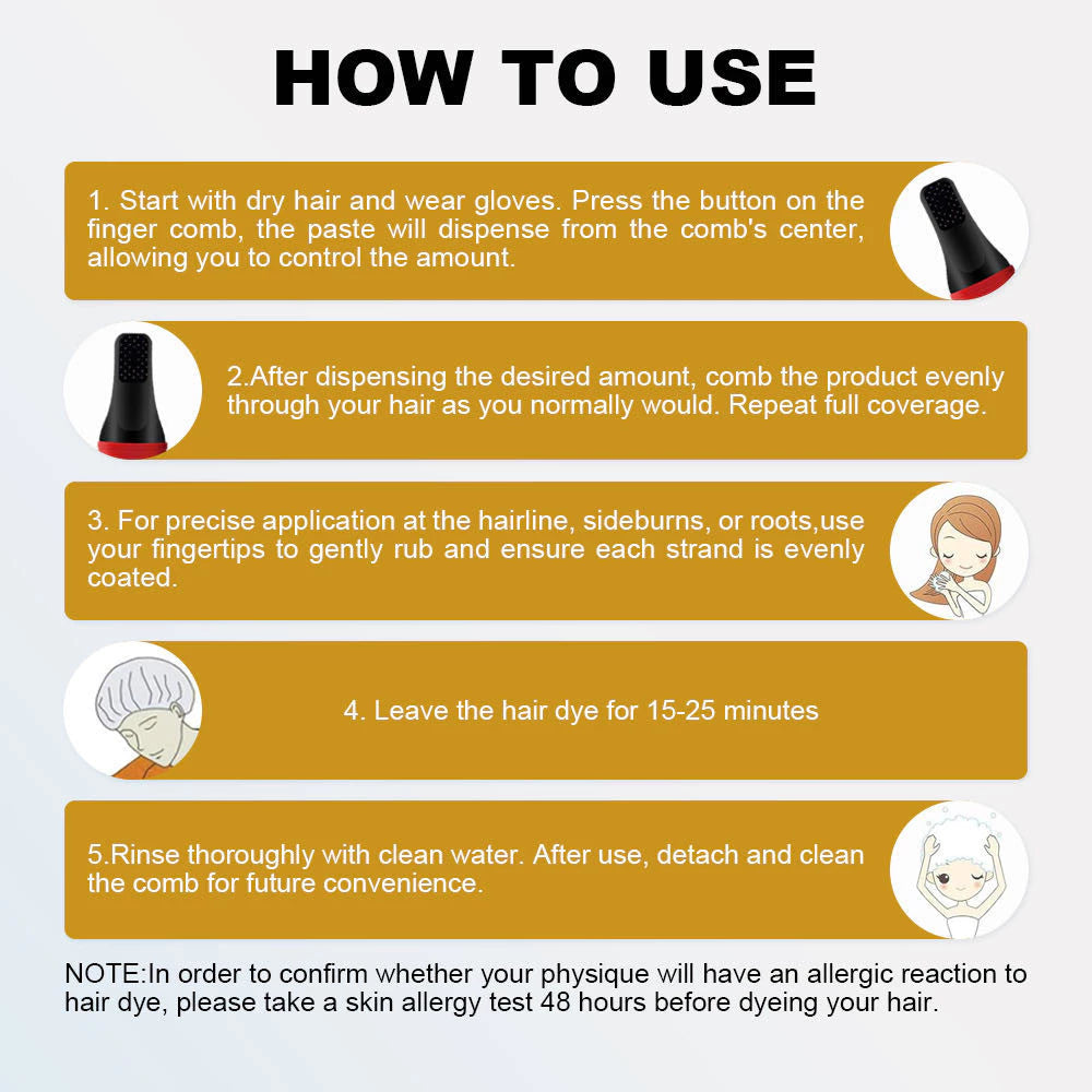 TEN TWENTY Plant-Based Aromatic convenient Hair Dye Comb