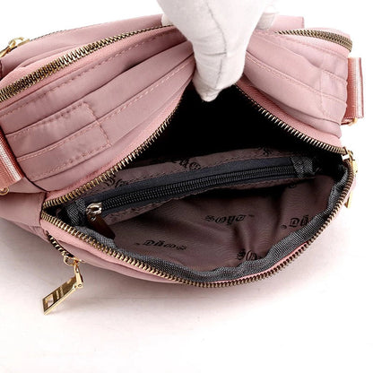 Multi Pocket Waterproof Nylon Messenger Crossbody Bag