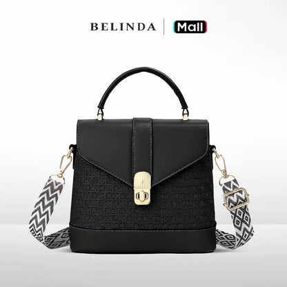 Stylish Embossed Handbag with Wide Strap