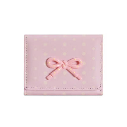Cute Ribbon Polka Dot Mini Wallet
