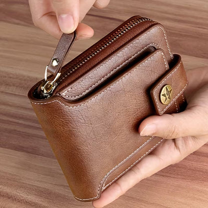 Men's Vintage Leather Bi-Fold Wallet