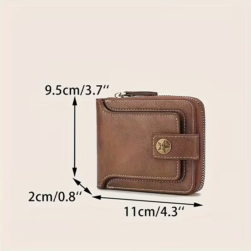 Men's Vintage Leather Bi-Fold Wallet