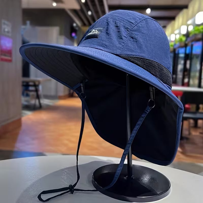 Polyester Wide Brim Sun Hat with Neck Flap