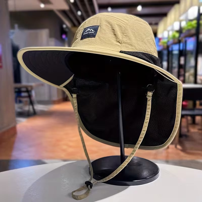 Polyester Wide Brim Sun Hat with Neck Flap