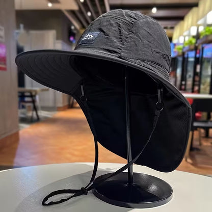 Polyester Wide Brim Sun Hat with Neck Flap