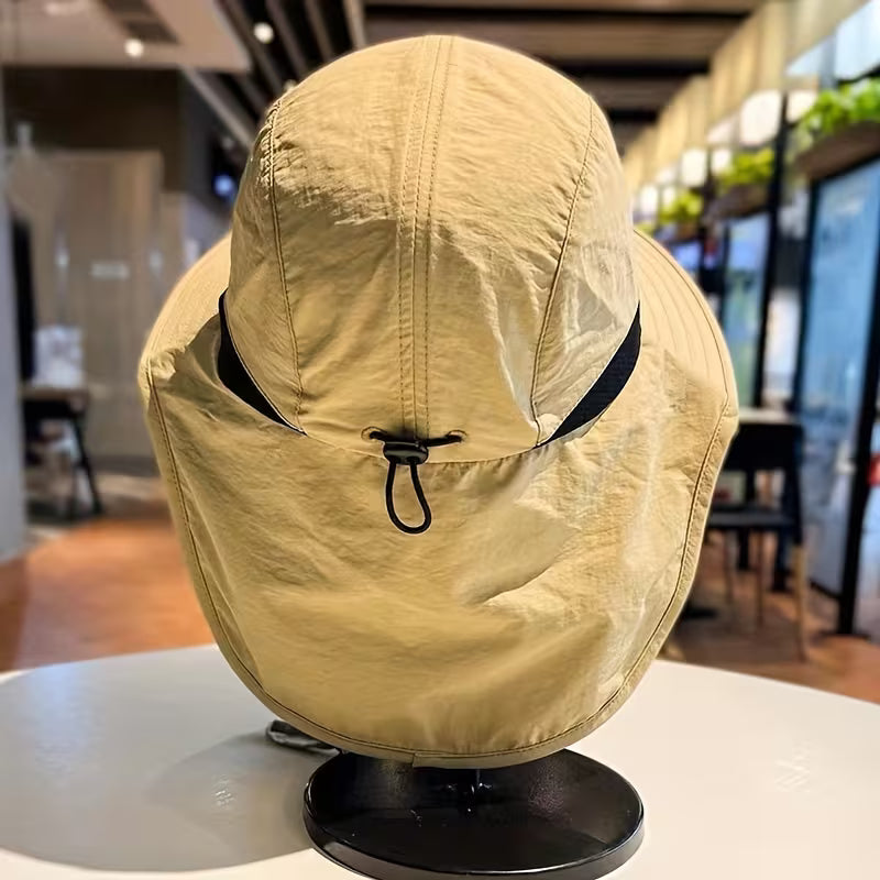 Polyester Wide Brim Sun Hat with Neck Flap