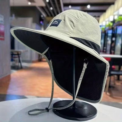 Polyester Wide Brim Sun Hat with Neck Flap
