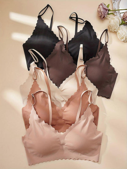 Scallop Trim Wireless Bra