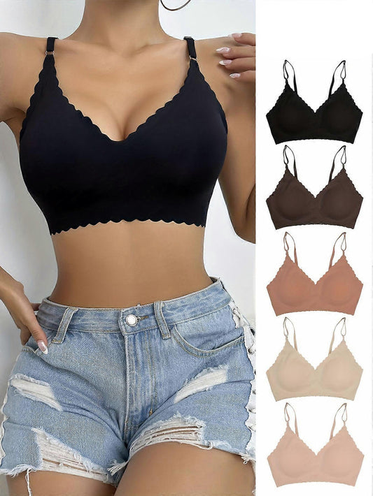 Scallop Trim Wireless Bra
