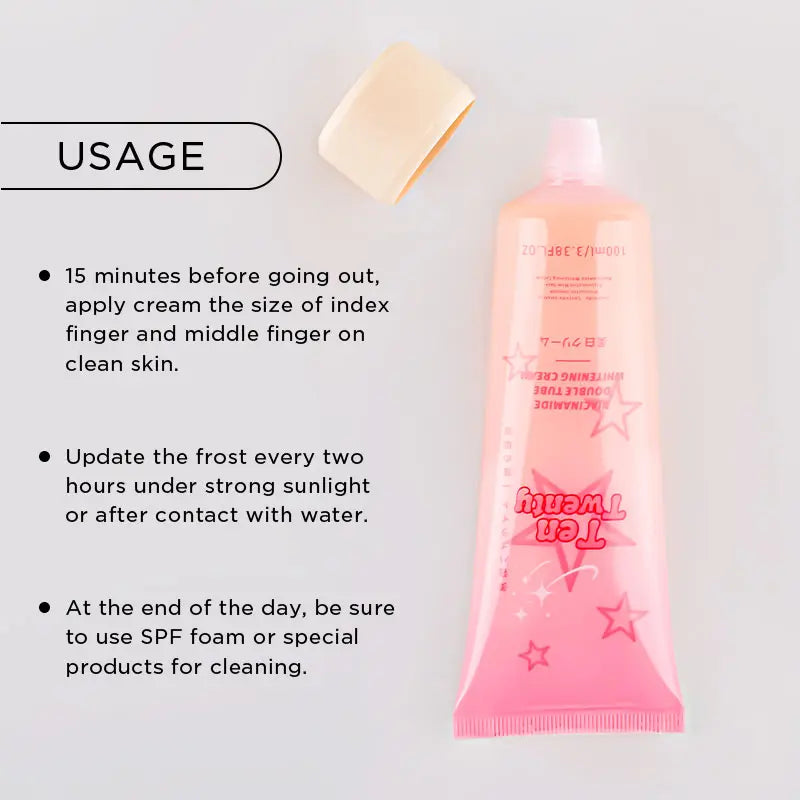 TEN TWENTY 2IN1 Double Tube Niacinamide Whitening Cream
