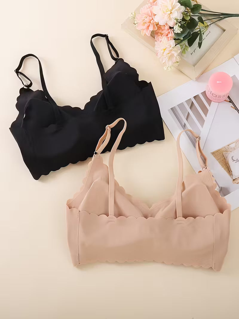Scallop Trim Wireless Bra