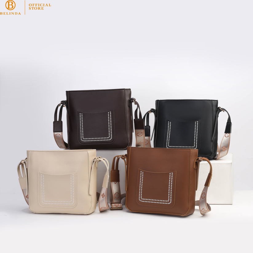 Classic Square Crossbody Bag with Front Pocket