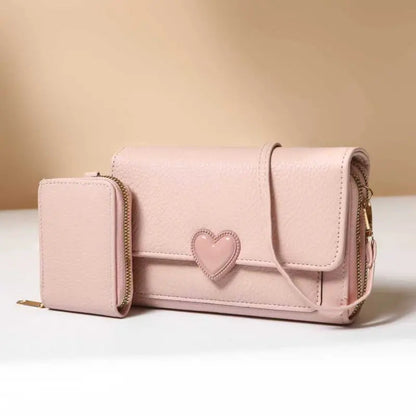 2-IN-1 Double Zipper Long Wallet Bag with Coin Purse