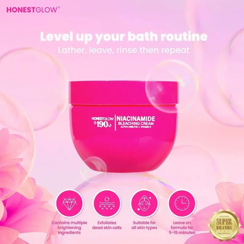 HONEST GLOW Glow 190 Niacinamide Bleaching Cream 250g