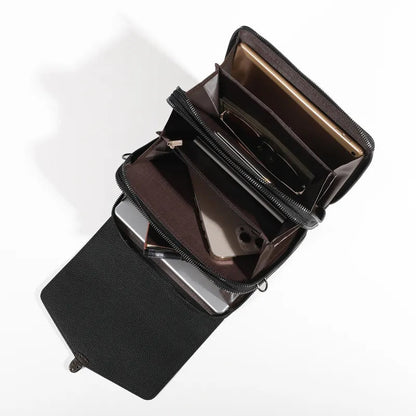 Men's Leather Multiple Compartments Sling Bag