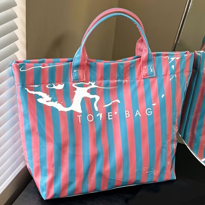 PVC Striped Tote Bag