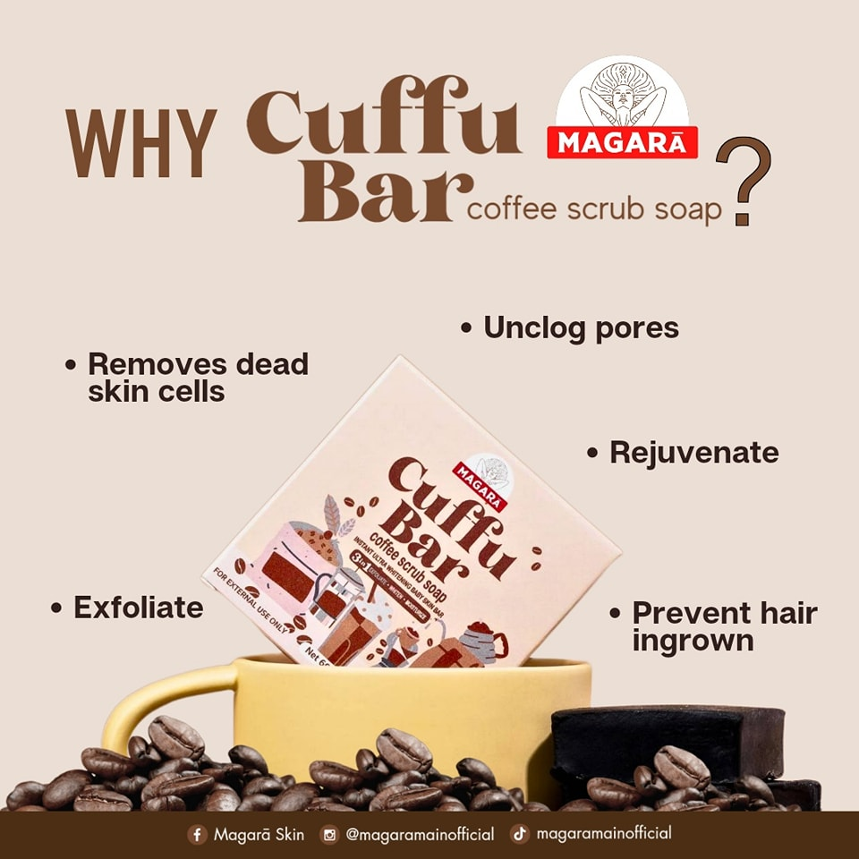 MAGARA SKIN CUFFU BAR 3IN1 SCRUB SOAP & CUFFU BUFF 60G