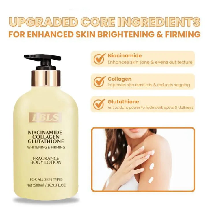 LBLS Niacinamide Whitening SPF 90+ PA+++ & Niacinamide Collagen Glutathione Body Lotion