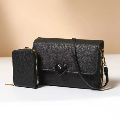 2-IN-1 Double Zipper Long Wallet Bag with Coin Purse