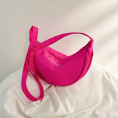 Pop-Color Crescent Shoulder Bag