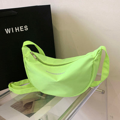 Pop-Color Crescent Shoulder Bag