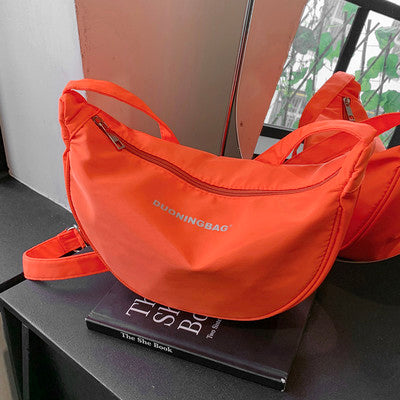 Pop-Color Crescent Shoulder Bag